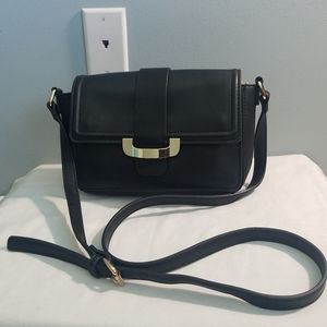 French Connection Black Leather Crossbody